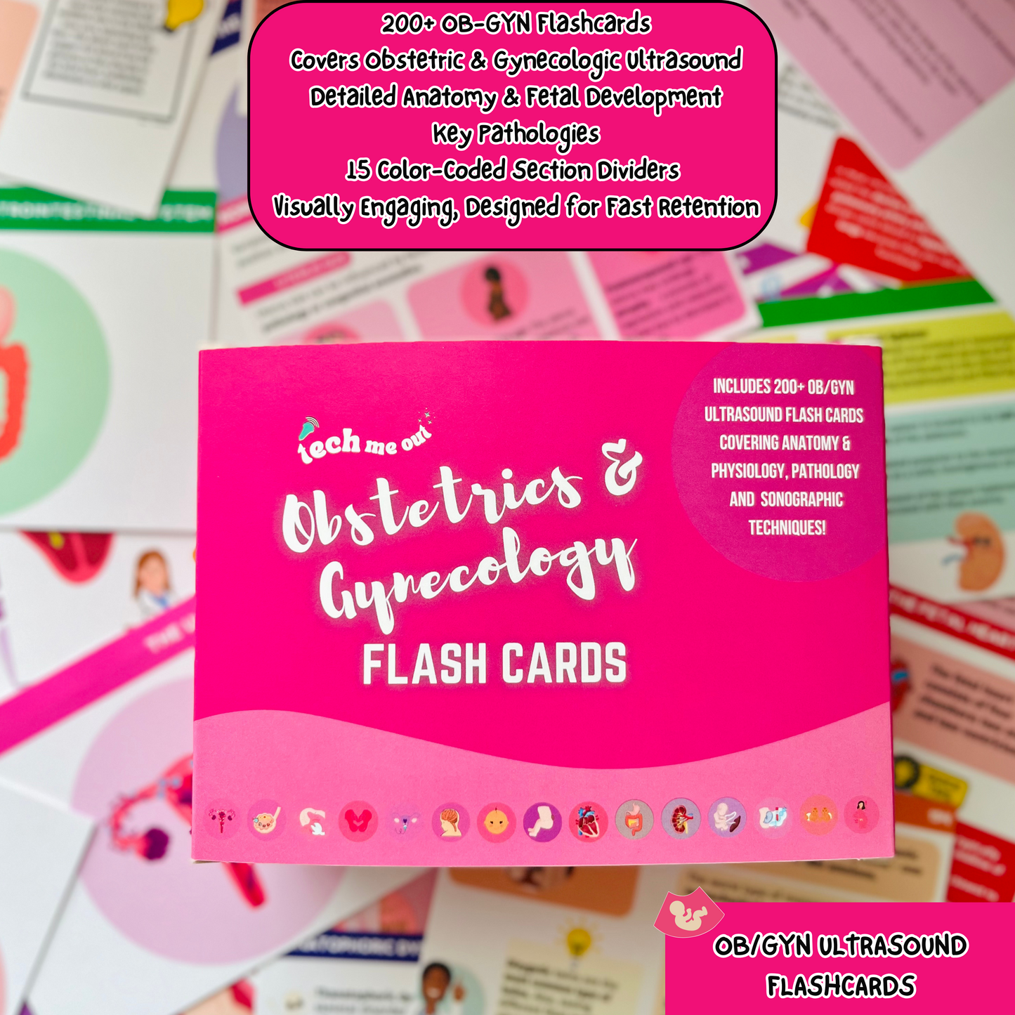 Bundle and Save: Hard Copy Ultrasound Physics & OB/GYN Flashcards
