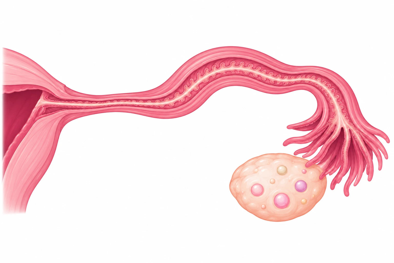 Actual GYN fallopian tube artwork displayed in a lesson preview