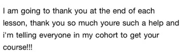 Original student feedback excerpt: Sharing it with the whole cohort.